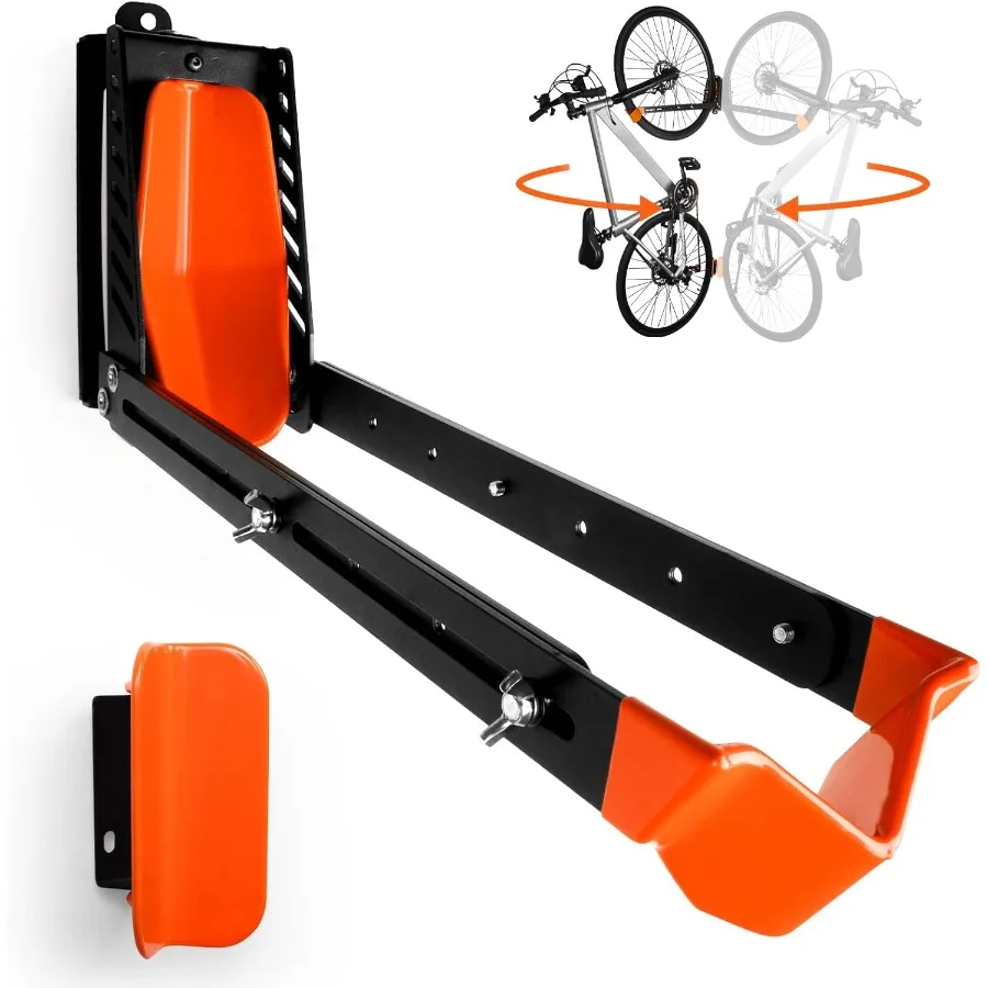 

Поворотная велосипедная стойка Настенное крепление 2-х шт. Вешалка для велосипеда Настенное крепление для использования в помещении Вертикальная велосипедная стойка с прочным дизайном для легкого велосипеда Sto