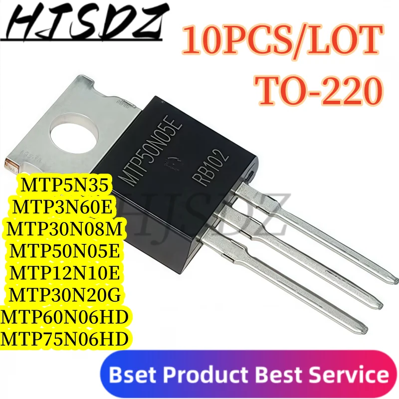 100% Quality【10-30PCS/LOT】 MTP30N08M MTP75N06HD MTP30N20G MTP50N05E MTP5N35 MTP3N60E MTP60N06HD MTP12N10E TO-220 MOSFET