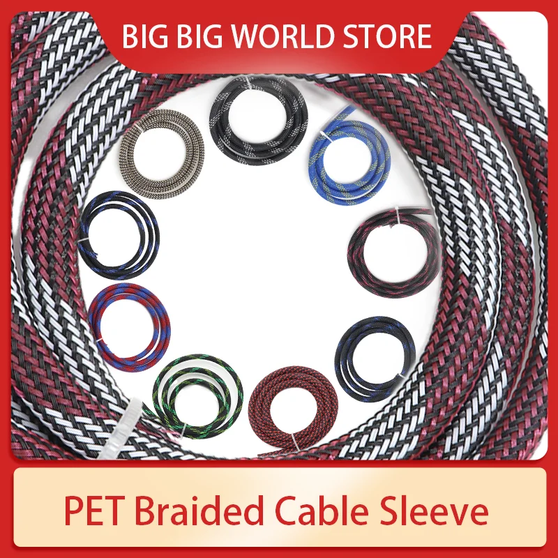 

Mixed Color PET Braided Sleeve 2mm-40mm 1/5M Expandable Cable Conduit Insulation Line Protection for Electronic Components