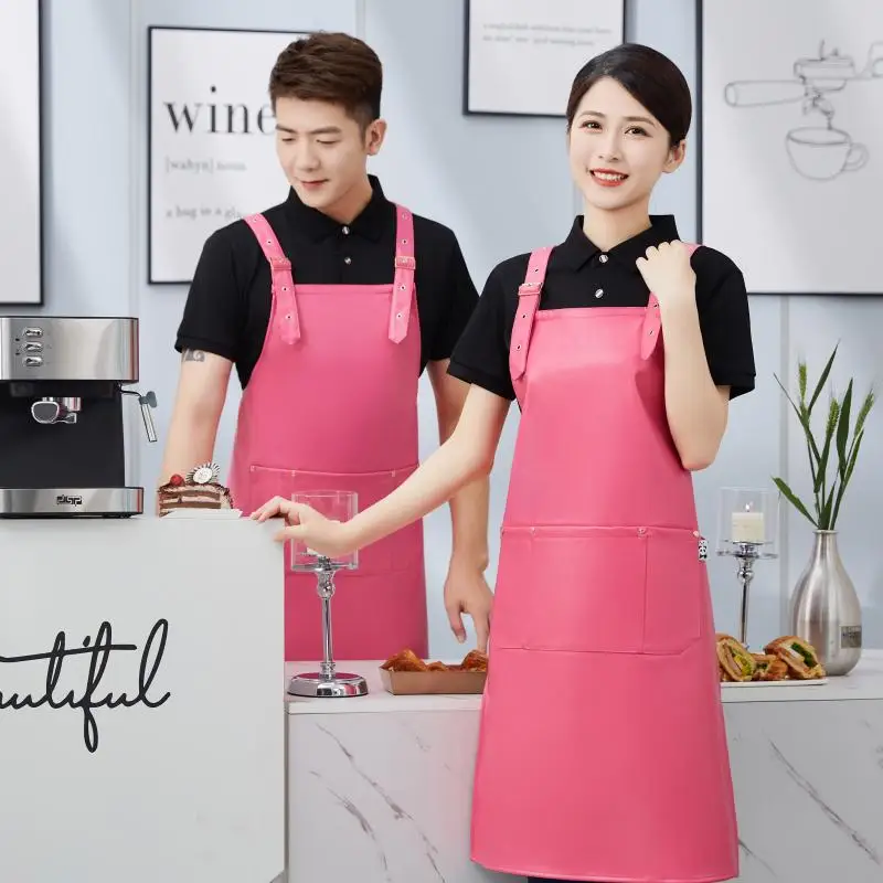 Customized your logo new fashion casual men and women soft PU leather apron