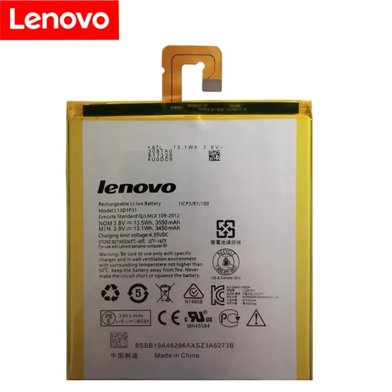 100% Original  New L13D1P31 Battery For Lenovo Pad A3500 S5000 S5000-H tab 3 7 TB3 710i 710F tab2 A7 A7-30 A7-10F A7-20F Bateria