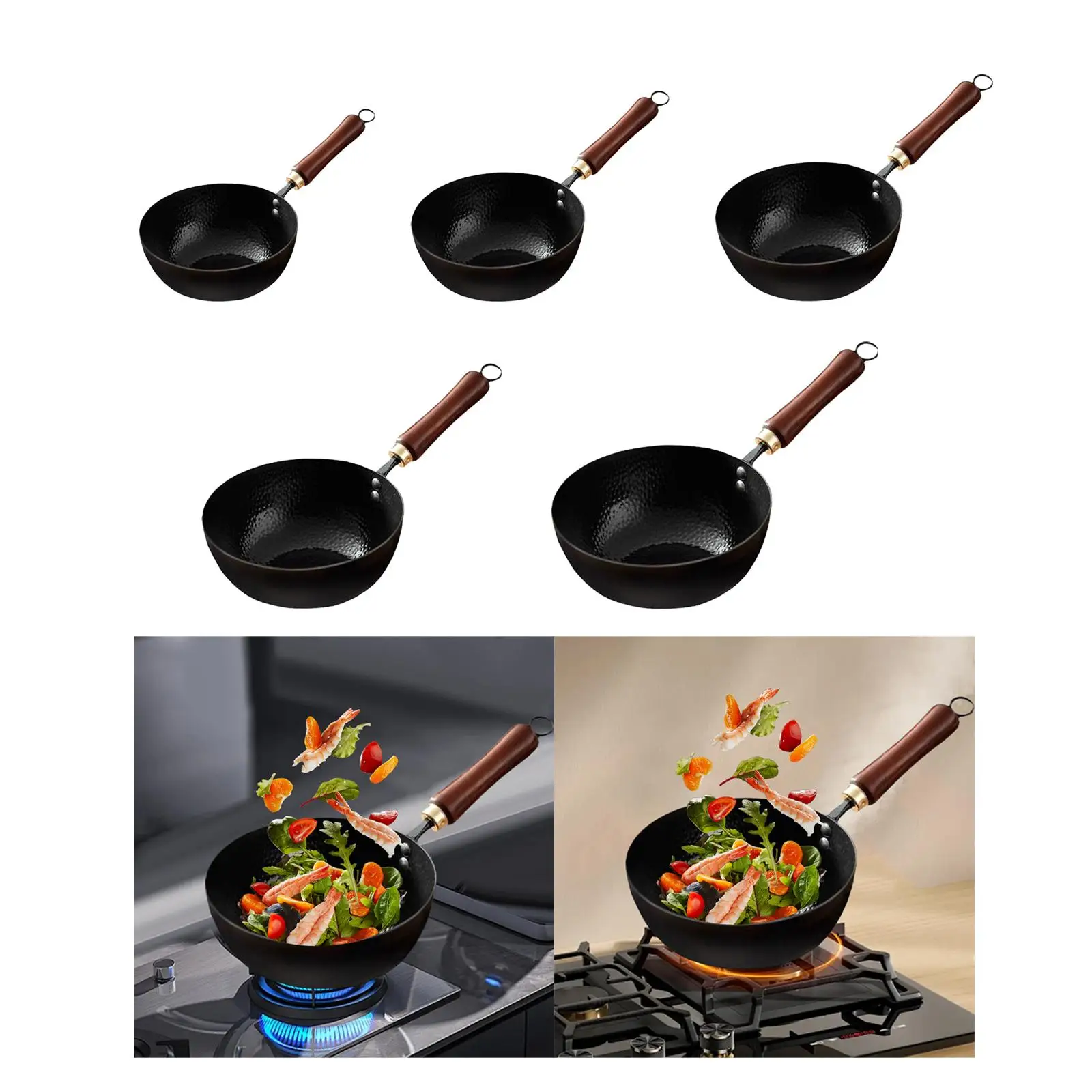 Cast Iron Milk Pan with Long Handle Small Saucepan for Kitchen Induction