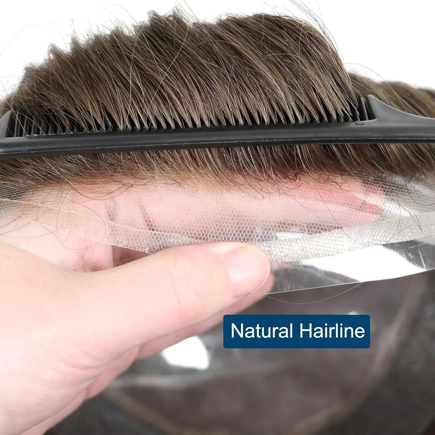Seraphicwig Toupee For Men 0.03mm Poly Skin Human Hair System For Men Men'S Toupee V-Loop Knots Durable Pu Toupee Human Hair Mens Wig Base Size 8X10 Inch #4 Chocolate Brown