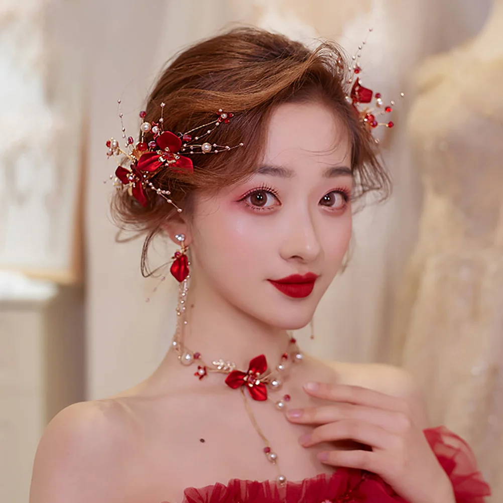 

2 pcs Hair Accessories Chinese Style Elegant Hairpin Metal Clips Bridal Wedding Party Hair Decorations Women Headdress