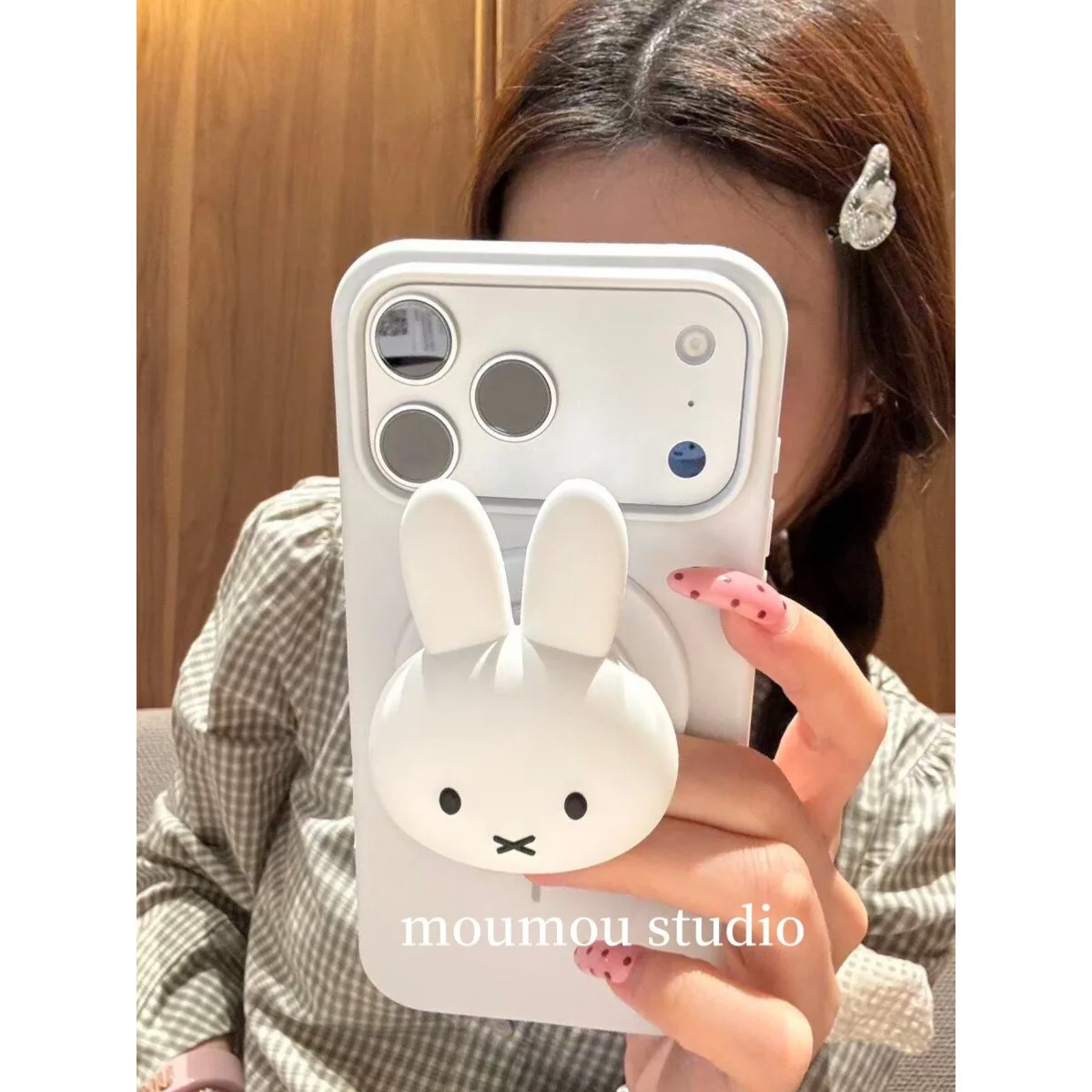 

Чехол для телефона Miffy Rabbit с мультяшным кроликом и поп-розеткой, модный защитный чехол для телефона с милыми животными для девочек, однотонный чехол для телефона