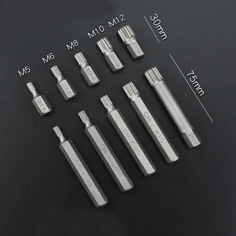 40Pcs Impact Socket Set 1/2'' 3/8'' Adaptor Drive Shank Hex Torx XZN Spline Star Extension Bit Socket Adaptor Conversion Tools