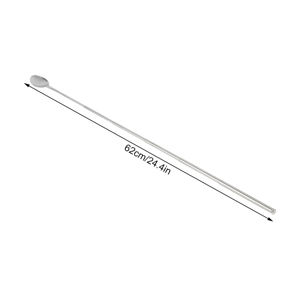 1 قطعة الفولاذ المقاوم للصدأ تلسكوبي للتمديد ماجيك كوكتيل اثارة ملعقة طويلة ملعقة جيب بار ملاعق 62 سنتيمتر طويلة ماكس #6