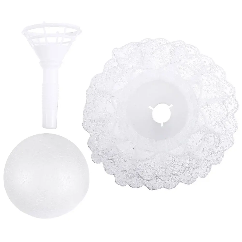 

Набор: Держатель для свадебного букета, полусферический из пенопласта, с кружевной ручкой, для цветочных композиций, для рукоделия и DIY-поделок, свадебные принадлежности