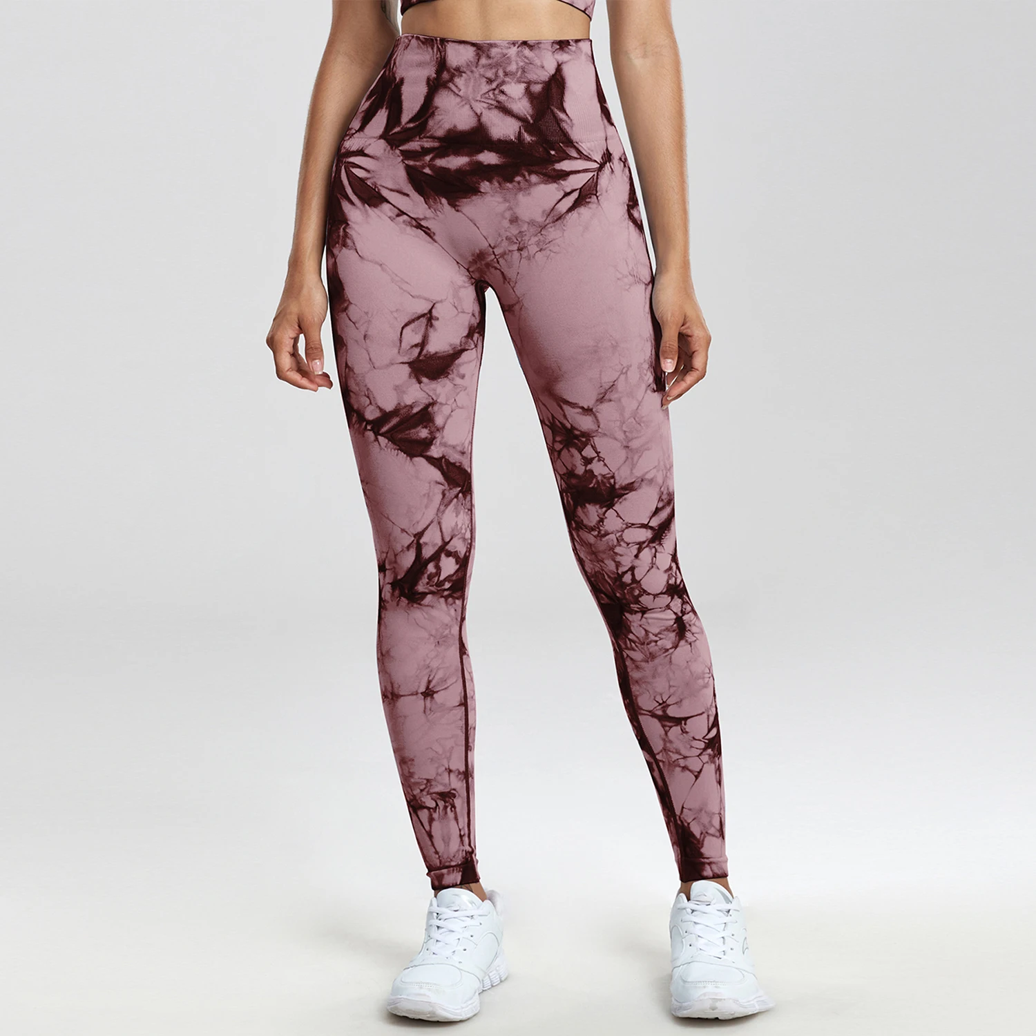 Mallas de Yoga Push Up Tie-dye para mujer, mallas sin costuras de cintura alta, mallas transpirables para Fitness, levantamiento de cadera, ropa deportiva para mujer