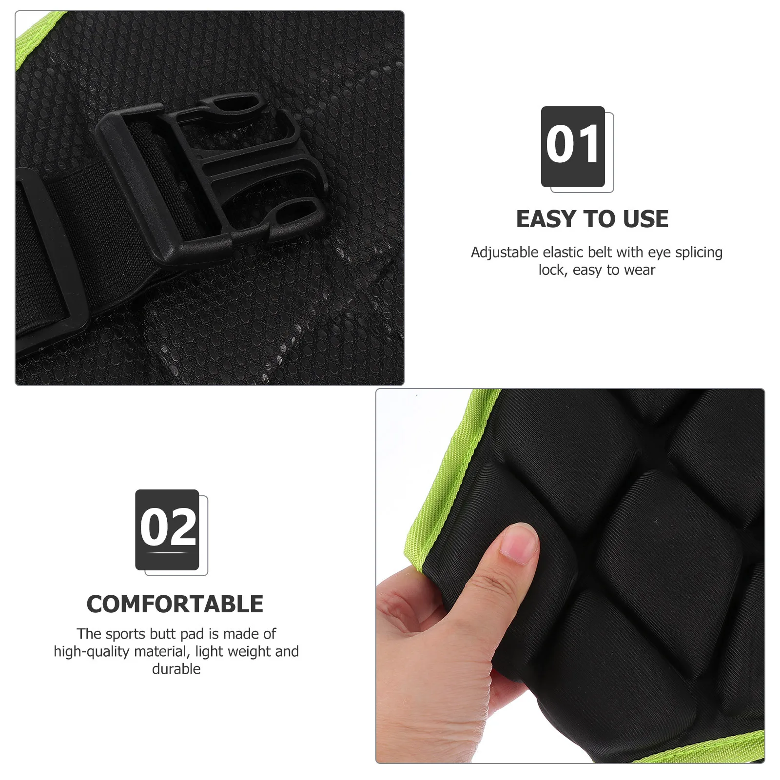 1Pcs Children Thicken Skating Hip Pad Drop Resistance Cushion Black Eva Polyester Material Breathable Lightweight