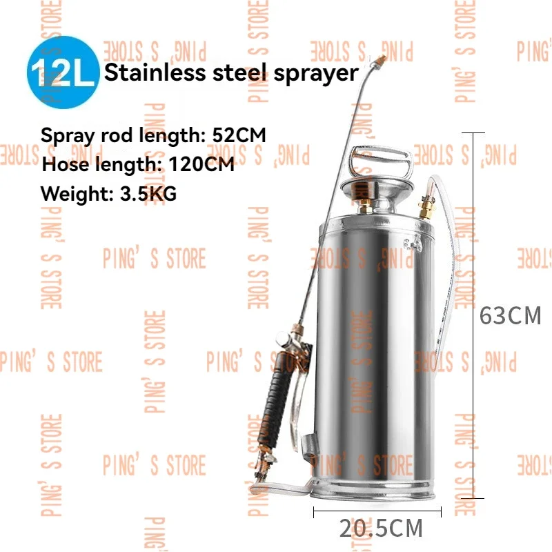 Stainless Steel Spray Bottle Air Pressure High  Large  Disinfection Special Diesel Manual Sprayer