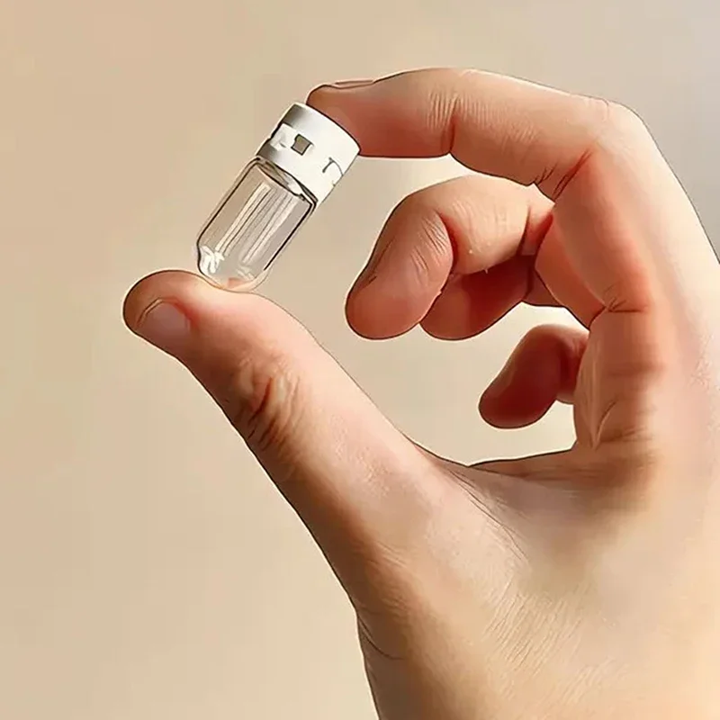 2/5 pces garrafa transparente de viagem vazia essência à prova de vazamento engarrafada com recipientes cosméticos de vidro flip-top removedor de maquiagem & loção