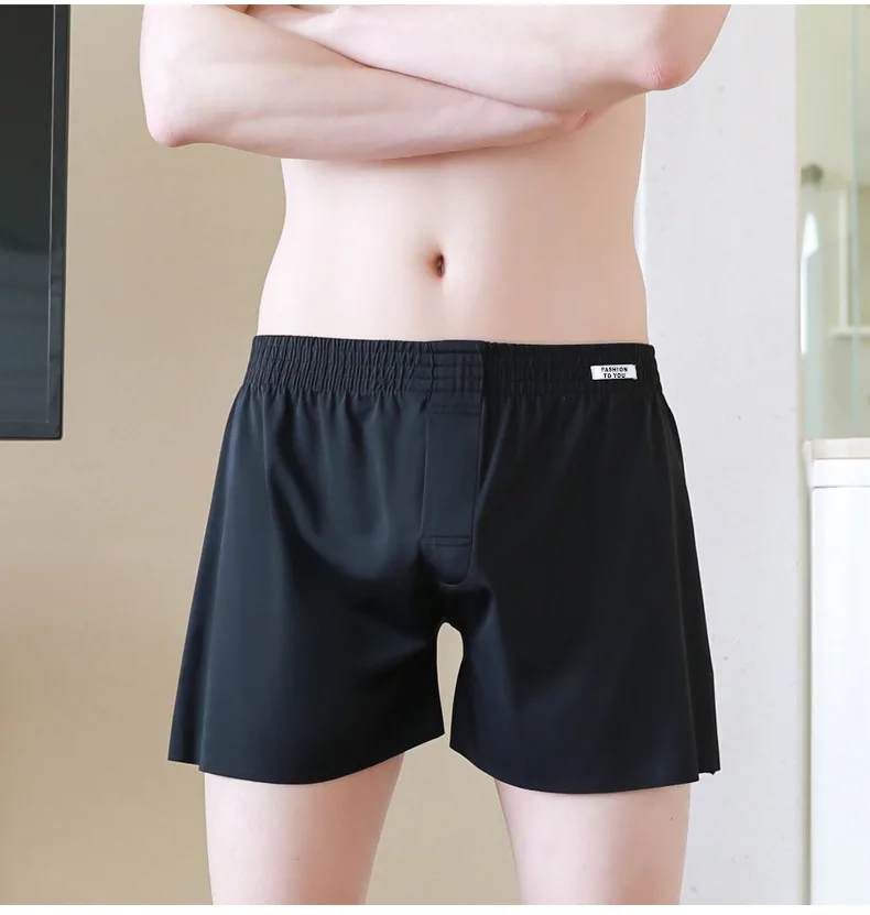 Summer Ice Silk Boxer Shorts Aro Pants Men Homewear Male Breathable Panties Man Casual Sleepwear Trunks Boxer Briefs Underwear