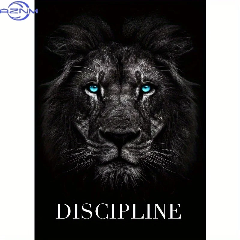 1pc/3pcs Black Animal Canvas Posters Unframed - Eagle Execution, Wolf Focus, Lion Discipline Inspirational Wall Art for Living R