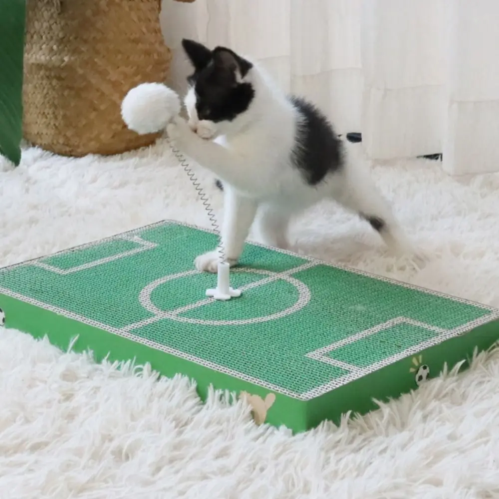 

Wear-resistant Football Field Cat Scratching Board Scratch Resistant Interactive Cat Scratching Pad Corrugated Paper with Ball