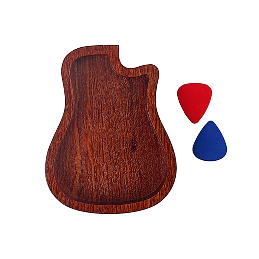 

Guitar Pick Case Storage Container Bowl Acoustic Holder with Bamboo Dish Wooden