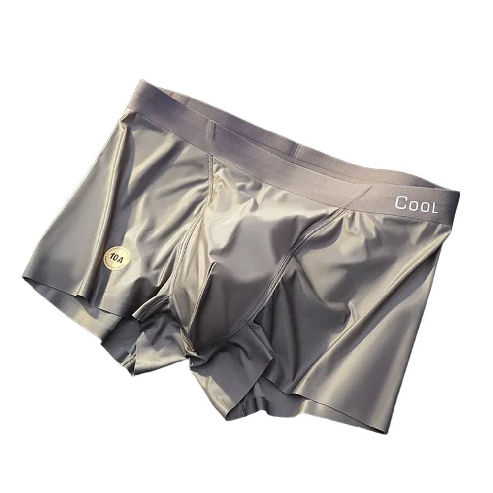 

Skin Ice Silk Underwear Breathable Ice Silk Panties Boxer Breathable Underpants 33 Spandex Material Classic Style