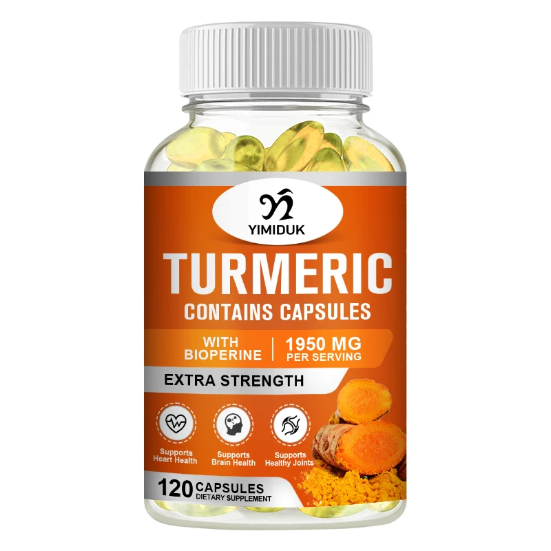 

Triple Strength Turmeric Capsules Supplement - Natural Joint Support, Relieve Joint Pain, Support Brain Health & Heart Health