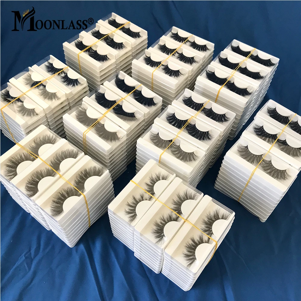 20/30/50/100 Pairs 25MM Fluffy Mink Lashes Bulk Wholesale Makeup Magnetic Fake Eyelashes Box Package 3D5D Colored Lash Extension