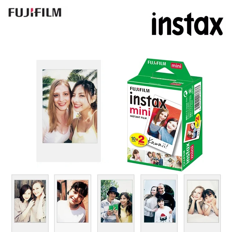 Original 10-20 Sheets Fujifilm Instax Mini Film White Edge Photo Paper For Mini 12 11 9 8 40 70 90 LINK 2 LiPlay Instant Camera