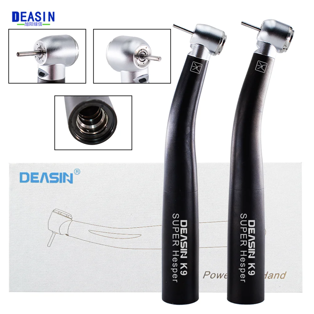 DEASIN Dental Black LED Fiber Optic High Speed Handpiece Torque Head Air Turbine Ceramic Bearing For KaVo Coupler Dentist Tools