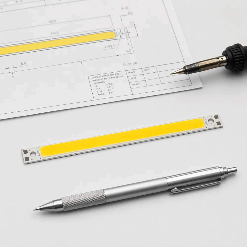 3PCS Easy Aluminum LED Light Chip Panel 12‑14V 10W COB LED Panel Light 120x10mm 1000lm COB Lamps Bulb Home Reading