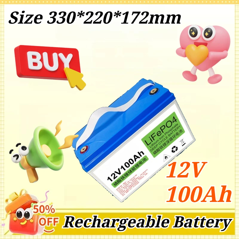 

12V 100Ah Lead-to-Lithium Solar Photovoltaic LiFePO4 Lead-to-Lithium Solar Photovoltaic Rechargeable Battery High Quality Safe
