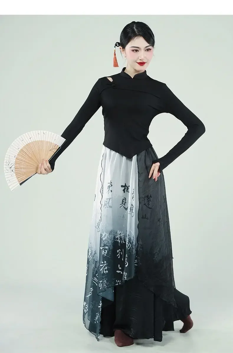 UMI MAO Chinese Style Trousers New Zen Women\'s Clothing Gauze Irregular Skirt Pant Women\'s High Waist Wide Leg Pants Summer