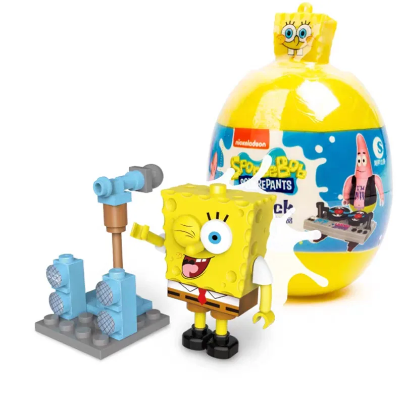 Anime SpongeBob SquarePants Building Blocks Patrick Star Squidward Tentacles Eugene H. Krabs Bikini Bottom Perform Blind Box Toy