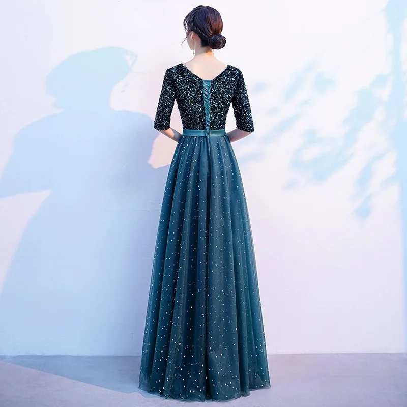 New Chorus Competition Red Song Performance Dress Female Long Dress Piano Performance Temperament Banquet Host Evening Dress