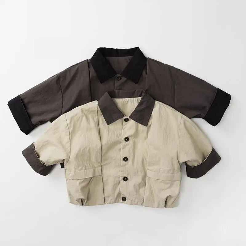 

2026 Spring New Children Long Sleeve Coat Solid Boys Casual Cardigan Toddler Girls Cotton Loose Jacket Kids Clothes