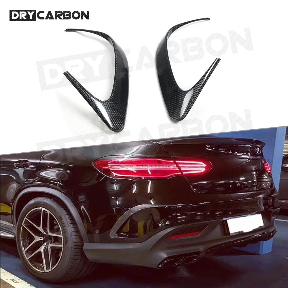 

For Mercedes Benz GLE Class C292 Coupe GLE63 AMG Carbon Fiber Rear Bumper Trims Side Air Vents Canards Cover 2015-2019 FRP Black