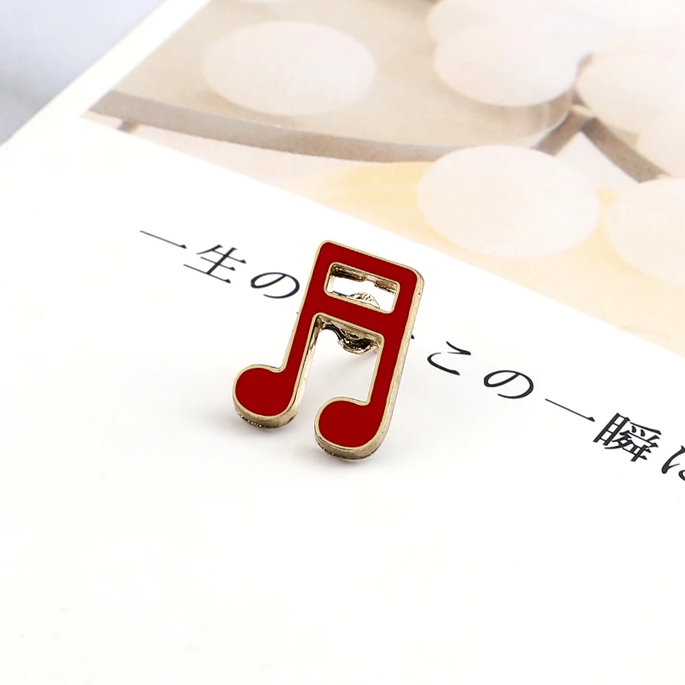 2 Pcs/set Creative Cartoon Musical Note Enamel Brooches Pins Fashion Metal Badges Clothes Decoration Music Brooch High Quality