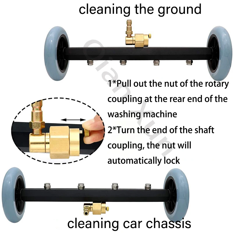 High Pressure Washer Undercarriage Cleaner 5000 PSI Under Carriage Washer Under Car Wash Road Cleaning Nozzle Water Broom