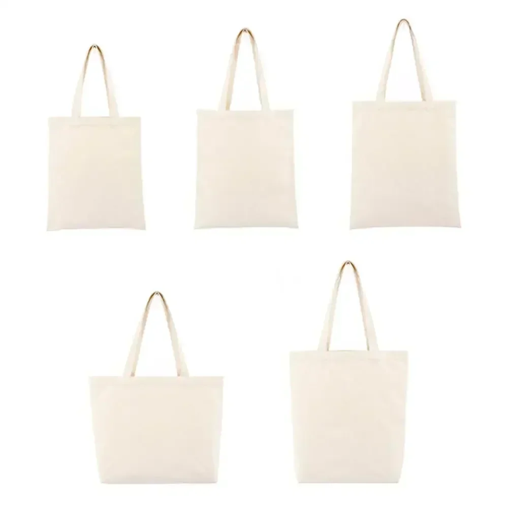 MMX-02 Beige Cheap Shopping Bags Blank Solid Color DIY Women's Handbag For Girls Book Storage Canvas Tote