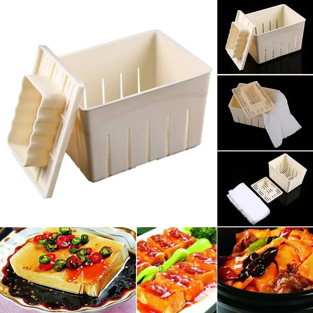 DIY Plastic Tall Pair Pair Pair Mold Handmade Tus Mold With Bean Tus Cheese cloth Kitchen Cooking