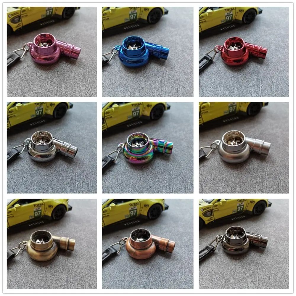 Unique Alloy Turbo Key Chain with Sound Multicolor Mini Car Whistle Sound Keyring INS Key Buckle Daily