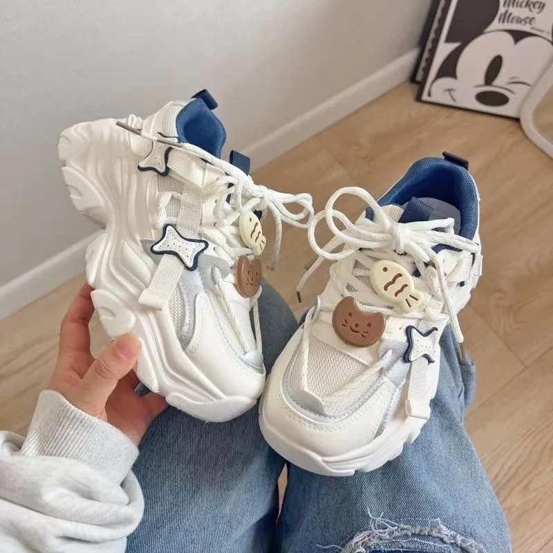 

Cute Kitten Big Toe Shoes For Women's Summer New Mesh Breathable Thick Sole Student Casual Shoes Lolita Girls' Single Shoes