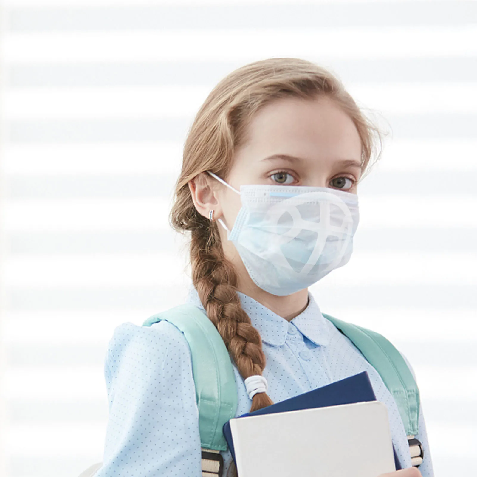 Staffa per maschera da 5 pezzi Supporto interno in silicone per bambini Respirazione confortevole Previene le sbavature del rossetto Telaio per maschera riutilizzabile