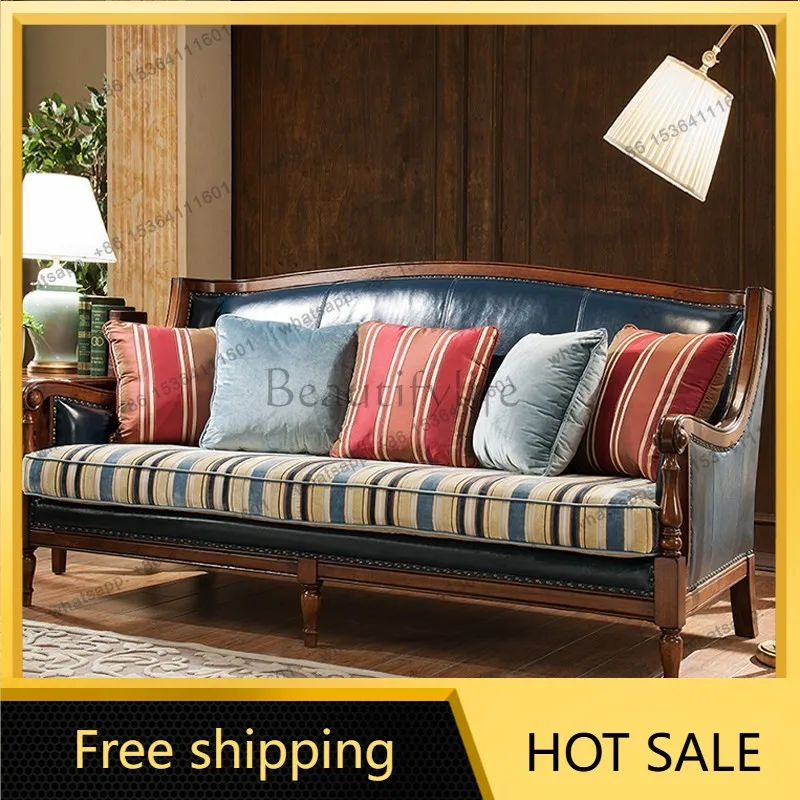 LJY Side Tables Wooden European Sofa Single Reading Soft Comfortable European Sofa Minimalist Large Fauteuils De Salon Furniture