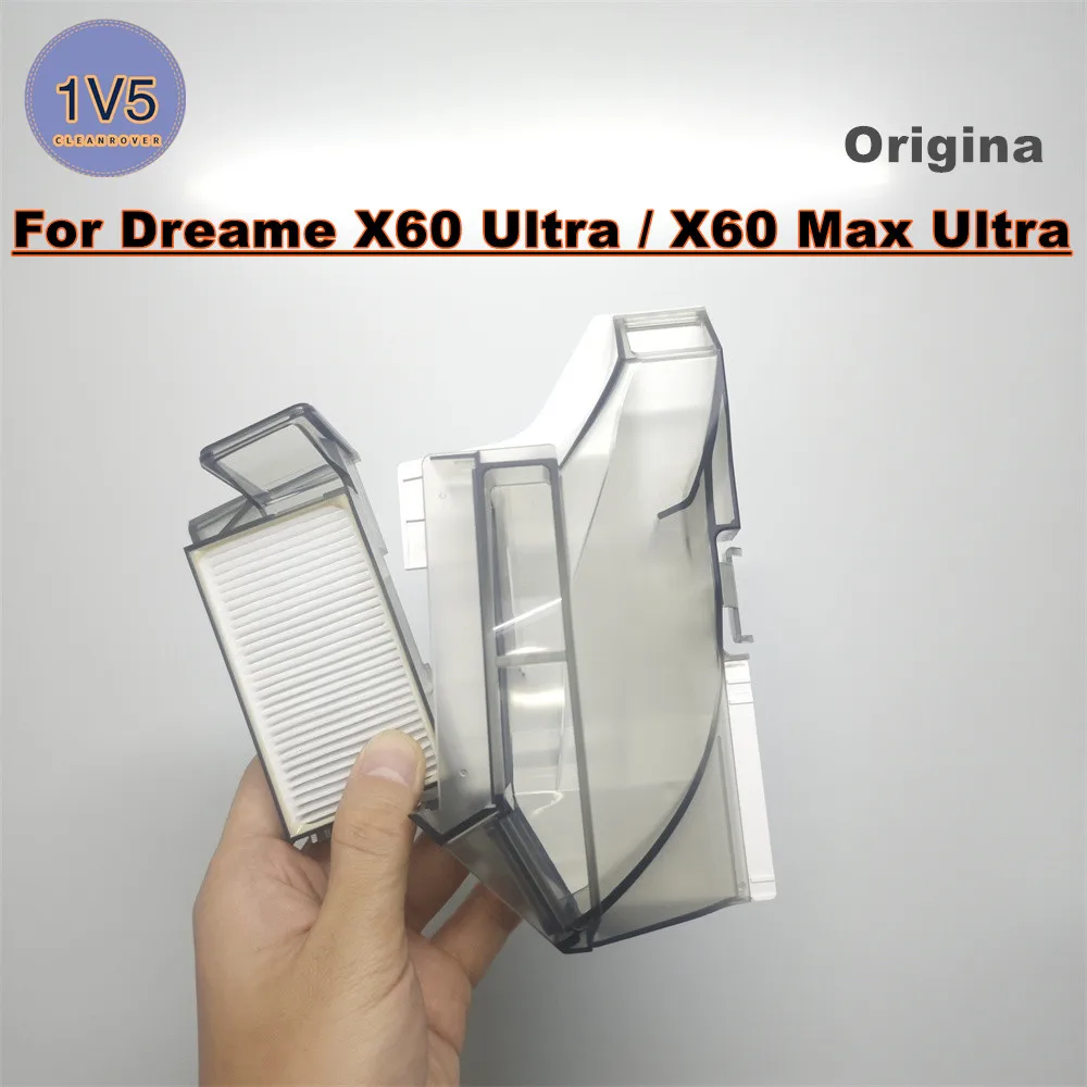 Original Dust Box For Dreame Bot X60 Ultra / X60 Max Ultra Complete Robot Vacuum and Mop Dustbin With Filter Spare Parts