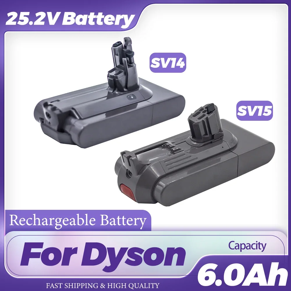 

25.2V 6.0Ah Battery for Dyson SV14 SV15 Serie Vacuum Cleaner Fluffy V11 Absolute Extra V11 Absolute V11 Animal 970145-02 Battery