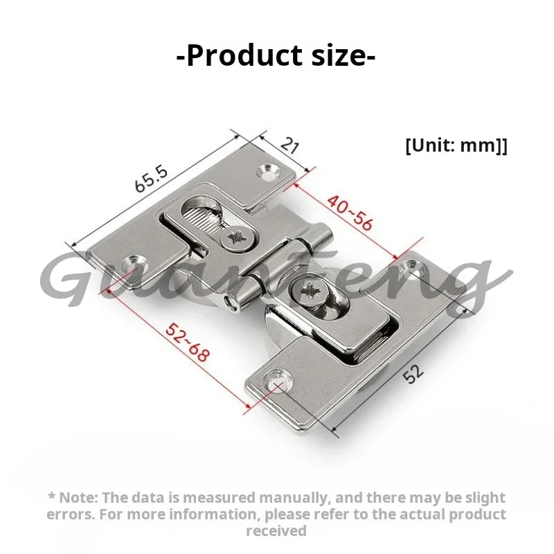 2PCS Zinc Alloy 180 Degree Concealed Bifold Wardrobe Door Hinge Swing Hidden Furniture Cabinet Hardware