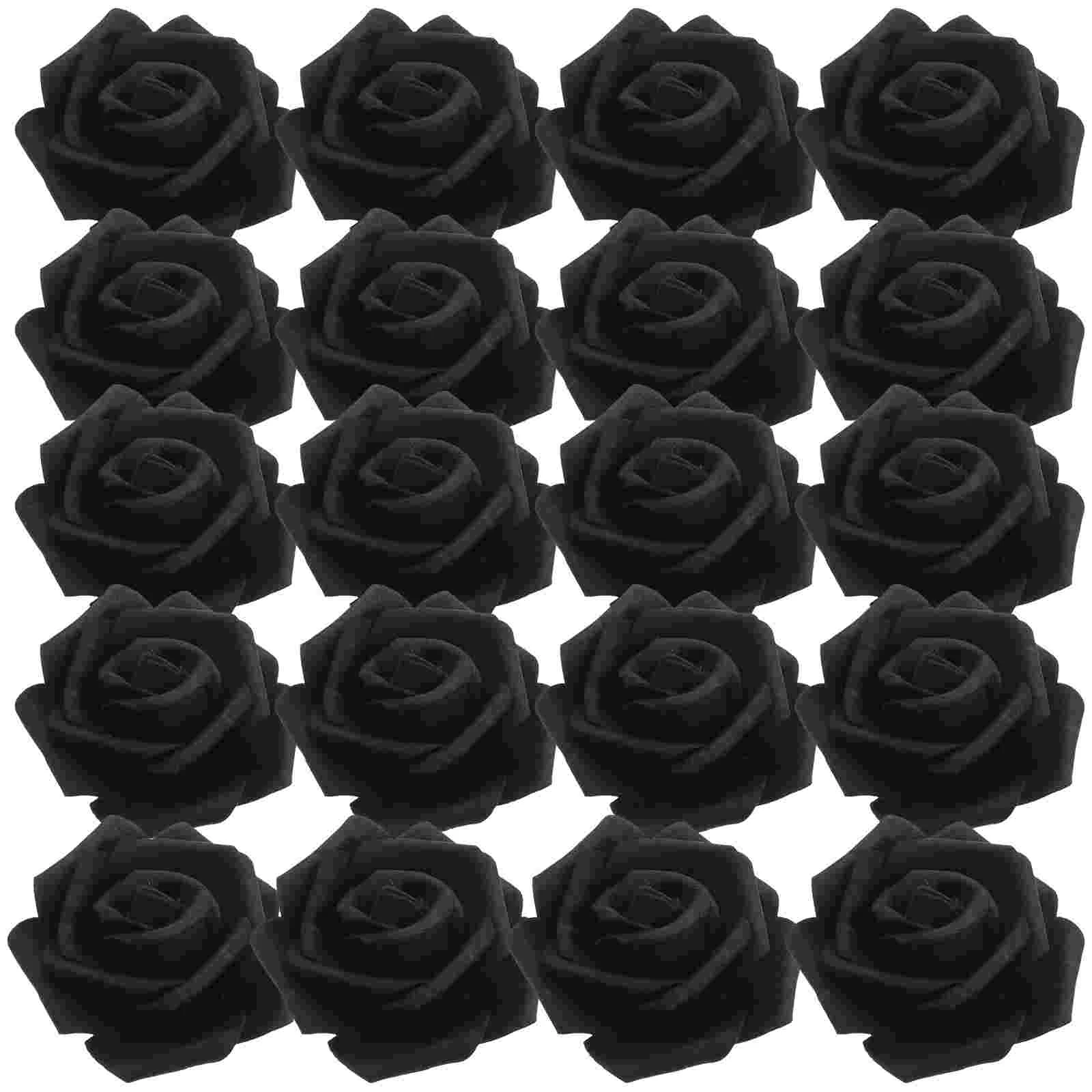 

100 Pcs Artificial Rose Heads Faux Flowers Decorations Wedding Party Supplies Black Roses Artificial Flower For Home Garden