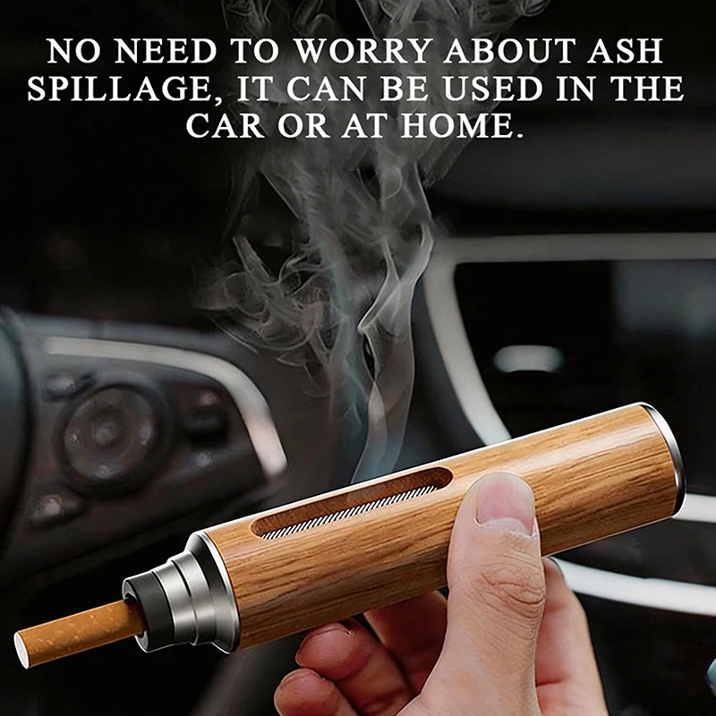 Portable Cigarette Ashtray No Ash Falling Design Windproof Pocket Ash Catcher for Car Driving Outdoor Camping Travel Daily Use