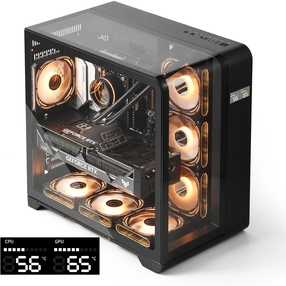 ATX Mid Tower PC Case with Triple Glass Design