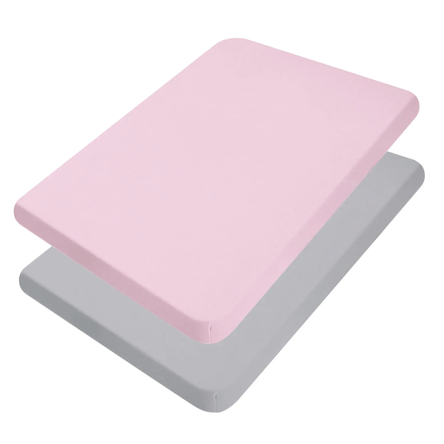 2PCS Ultra Soft Portable Mini-Crib Sheets Set for Baby Girl Boys Breathable Lightweight Playard Playpen Sheets Pad Cover Bedding