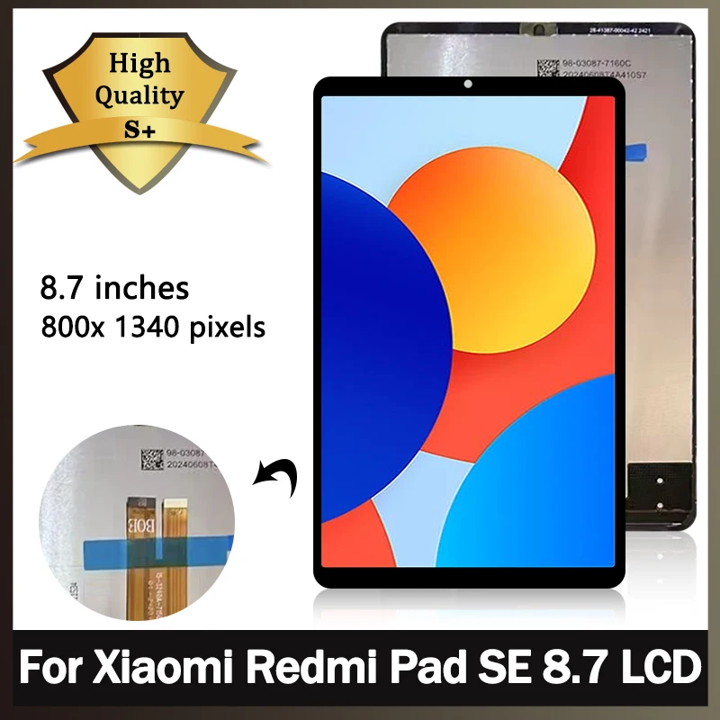 100% Tested For Xiaomi Redmi Pad SE 8.7 4G LCD Display Touch