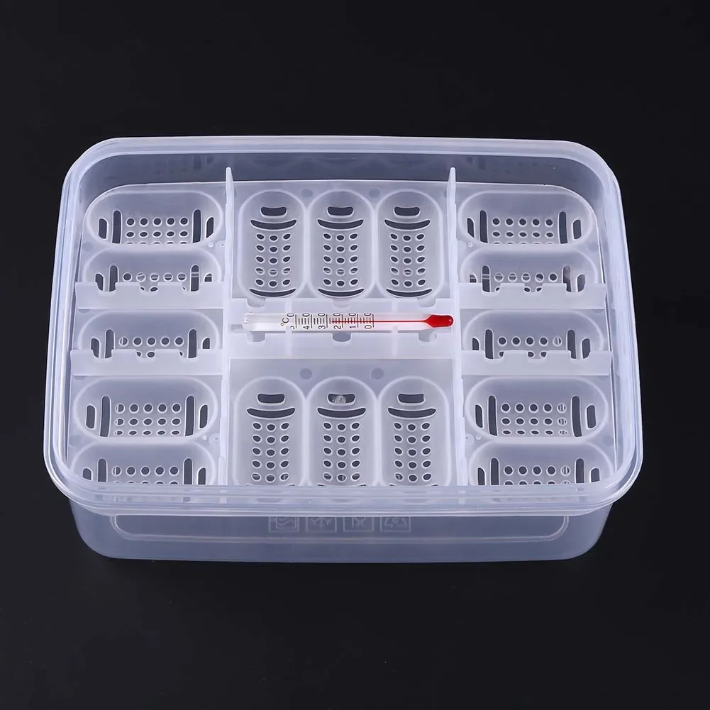 16 Grids Reptiles Egg Incubator Tray Lizard Snake Eggs Hatcher Plastic Case Box