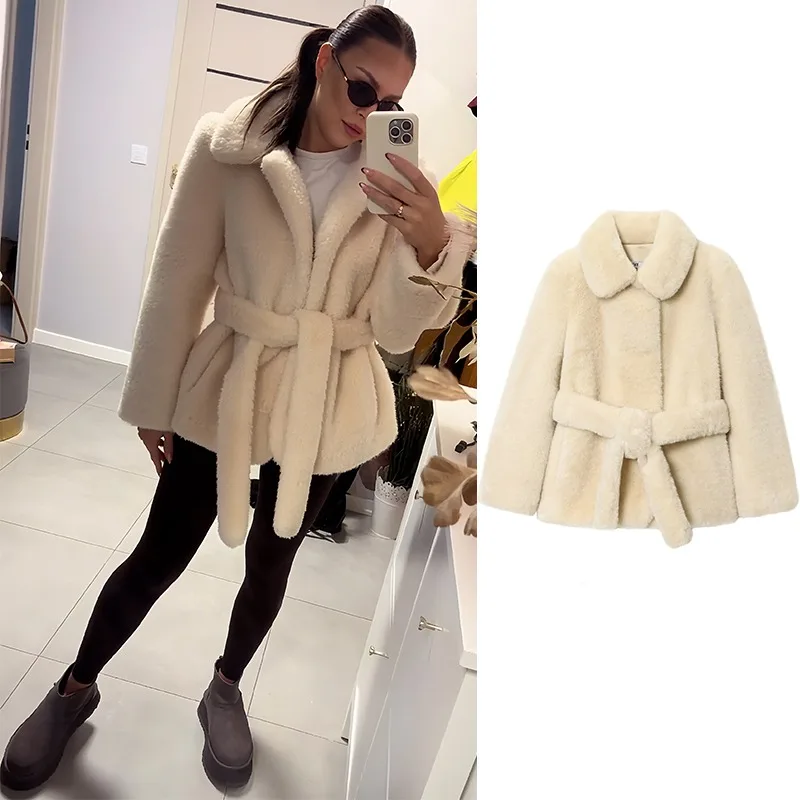 

CharmChant Long Faux Fur Coat Woman Winter White Faux Mink Female Jackets Elegant Hairy Fluffy Cardigan Outerwear Hot Clothes